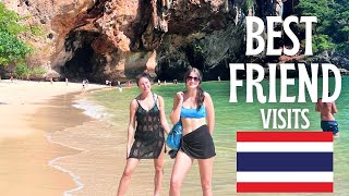 Travel vlog - My BEST FRIEND's First Time in THAILAND 🇹🇭 Krabi Vlog, Railay Beach, Jodd Fairs Bangkok