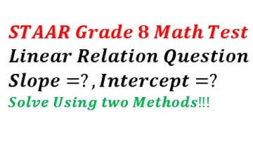 STAAR Test Grade 8 Mathematics Problem: Find the Slope and y-Intercept
