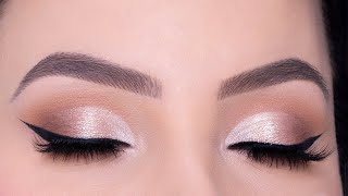 Champagne Soft Glam Cut Crease Makeup Tutorial