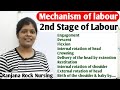 2nd stage of labour lecture in hindi | डिलीवरी की दूसरी अवस्था | mechanism of labour