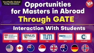 Opportunities for Masters in Abroad through GATE | Cranfield | NTU | NUS | TUM | RWTH