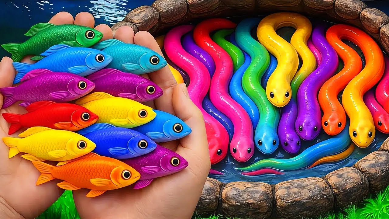 Catch beautiful aquarium fish in a small pond, baby turtles, pencil fish, lemon fish, guppies, frogs