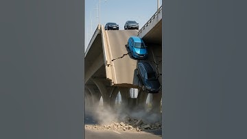Bridge Collapse Caught on Camera! Cars Falling in Shocking Scene #Disaster #Shorts #BridgeFail