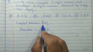 Write the largest 3 digit and smallest 3 digit number formed by using the digit