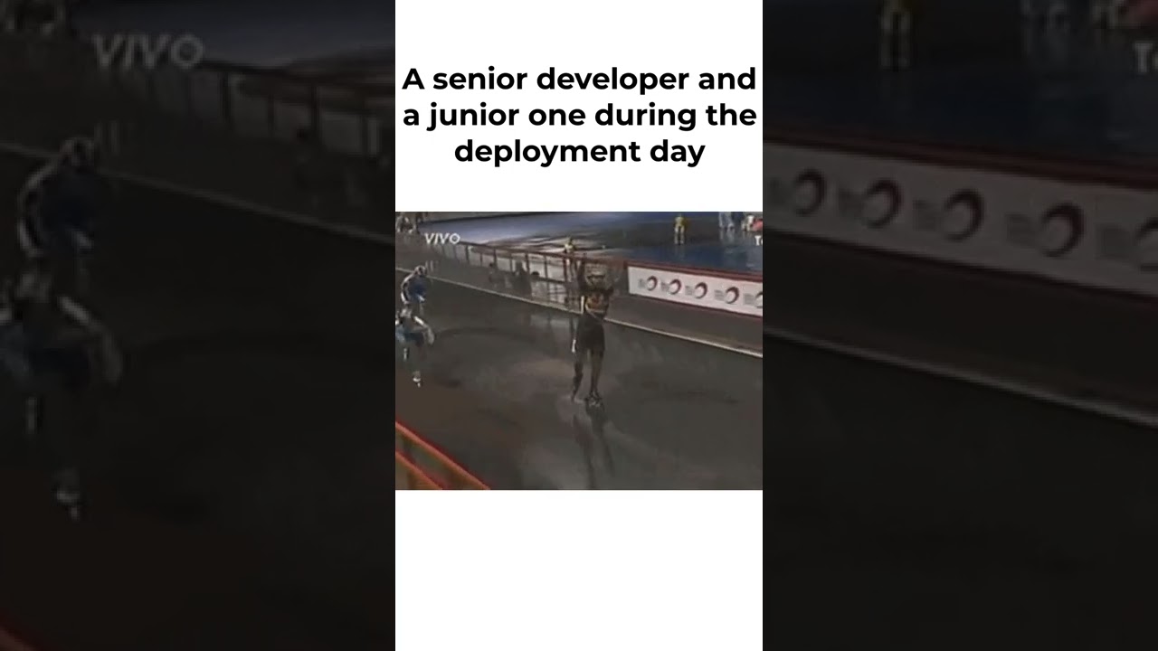 A senior developer and a junior one during the deployment day