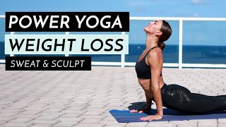 1 HOUR WEIGHT LOSS POWER YOGA WORKOUT // SWEAT & BURN CALORIES screenshot 5