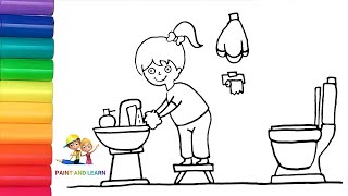 Learn Good Habits | Hand Washing Picture Drawing, Painting, Coloring for Kids