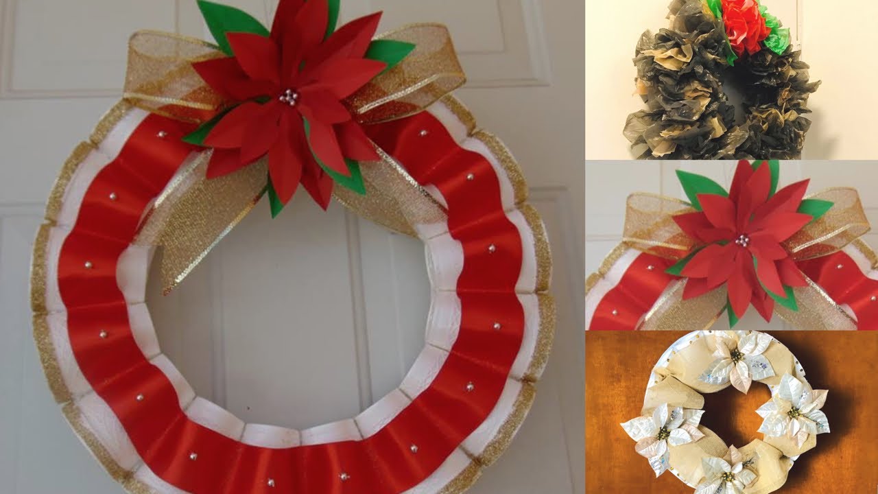 3 Coronas Navideñas Hechas Con Material Reciclado YouTube 3 Coronas Navideñas Hechas Con Material Reciclado YouTube