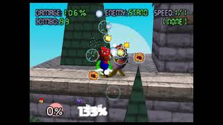 I was messing around with Training Mode In Sm64sh and these things happened!