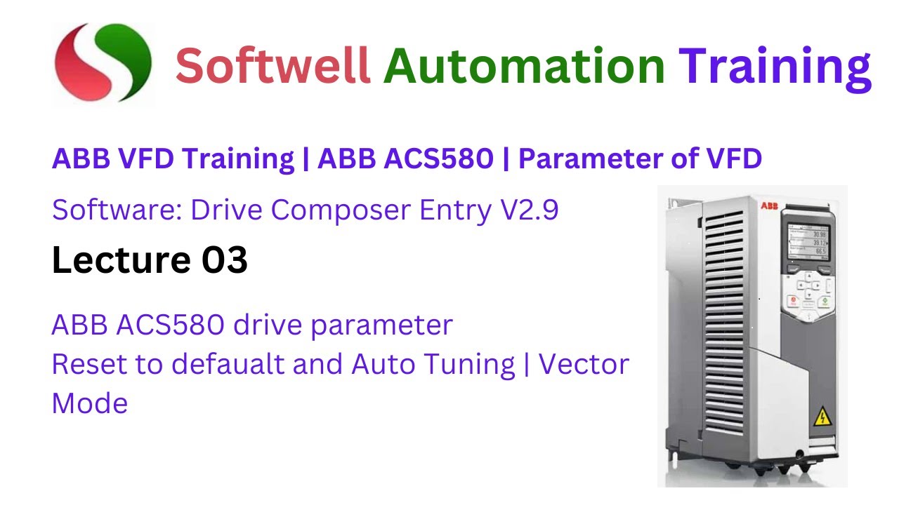 #lec 03: abb acs580 drive parameter settings | How to perform ID Run ...