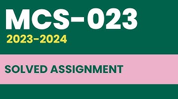MCS-023 Solved Assignment 2023-24 || IGNOU || BCA (3), MCA (2) || @learningscience