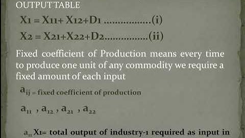 MATRIX EQUATION FROM INPUT OUTPUT TABLE
