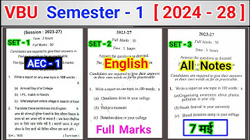 AEC English Important Question l Vbu semester 1 aec english questions paper #aec_english 2024 28