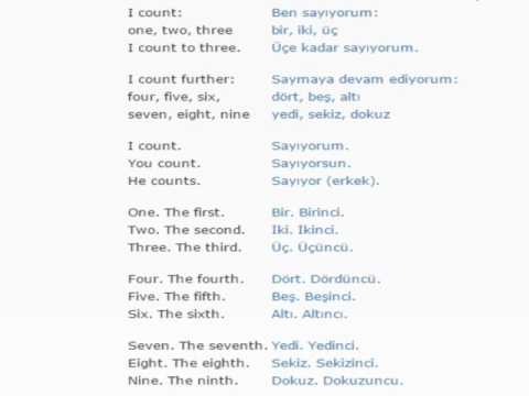 Turkish lesson/English lessons how to study Turkish 7 (Numbers)