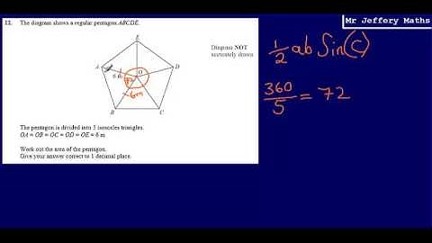 12. Area of a pentagon (using 1/2abSin(C) )  (GCSE Maths - Edexcel Practice Tests Set 3 - 3H)