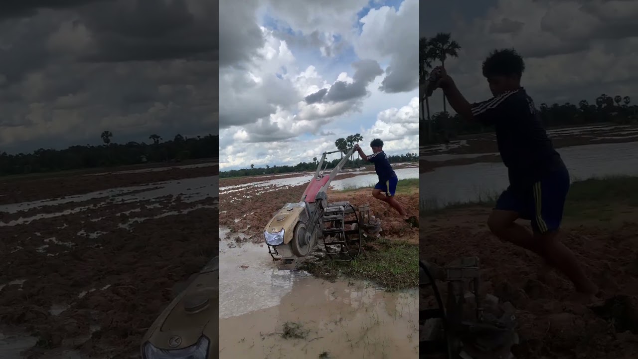 VS4682, Teams small KubotaZT Walking tractor KubotaZT140 small tractor 