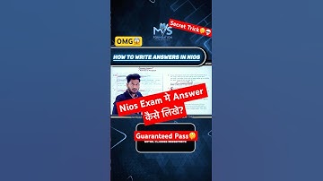 How to write answer in nios exam | Guaranteed Pass 90% + Marks #nios #shorts