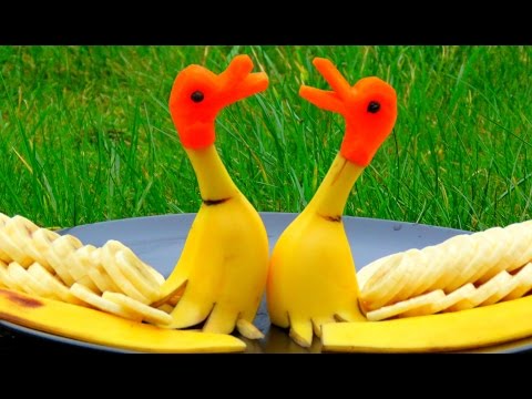 Step By Step: How It&#039;s Made Banana Rubber Ducks | Banana Art | Fruit Carving Banana Decoration