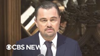 Watch: Leonardo DiCaprio speaks at Jane Goodall's funeral in Washington, D.C.
