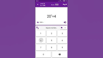 Math Tricks - Training mode - square numbers between 20 and 29 - level 002 (Number Keyboard)