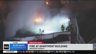 Firefighters battling blaze at apartment building in Westlake District