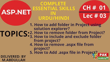 ASP.Net: Add and remove files from a project (ASP.Net)[Ch#01 Lec#03]