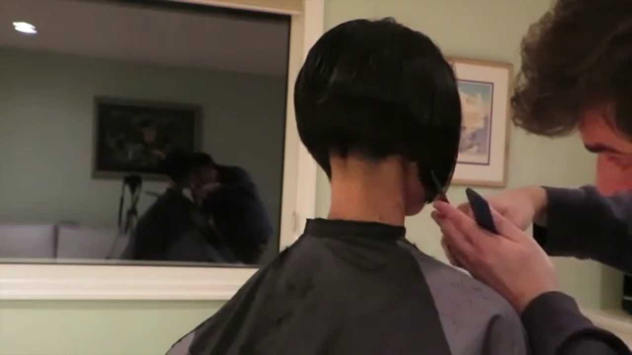 New Year Angled Bob Haircut And Buzzed Nape Youtube