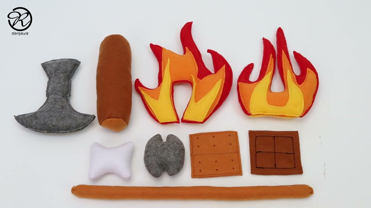 Simulation Campfire Plush Toy - Realistic Flame Decor For Indoor Camping & Room Decoration