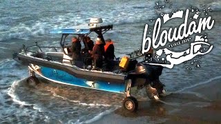 BOAT WITH WHEELS  SURF LAUNCHING SOUTH AFRICA