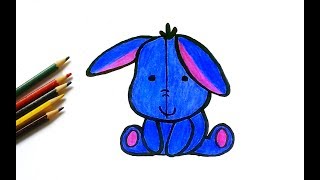 easy eeyore drawings drawing draw kawaii step beginner chibi aesthetic tutorial