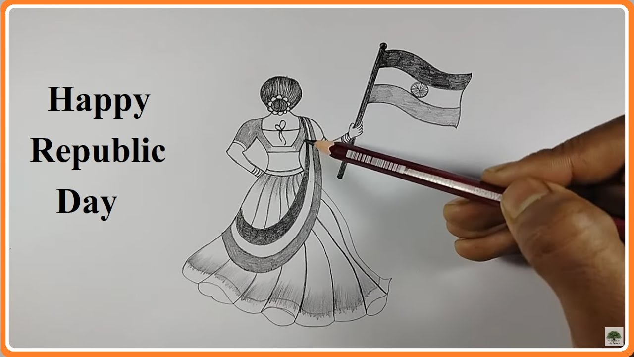 how to draw Republic day drawing easy // beautiful 26 january 🇮🇳 painting  // watercolor painting | Easy drawings, Republic day, Watercolor paintings