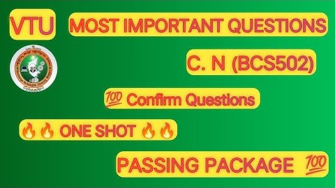 VTU | Computer Networks | BCS502 | Important Questions | Most Expected Exam Questions|  Module Wise