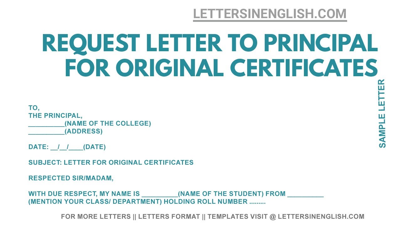 an application letter for certificate