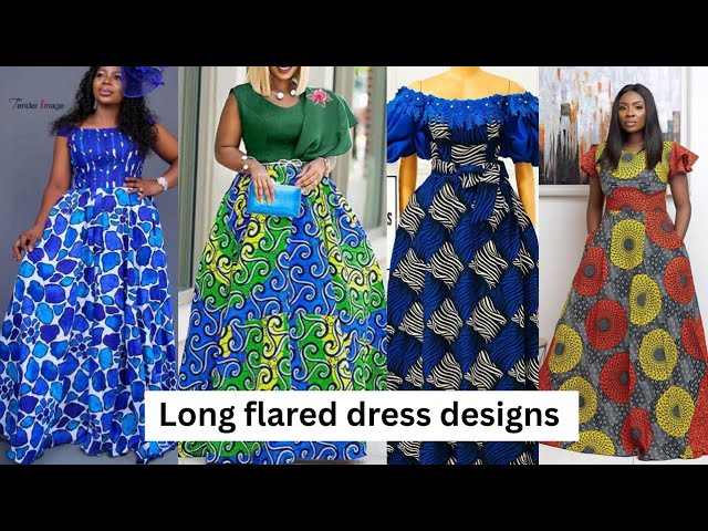 New long flared dress designs for special ladies for all purposes New long flared dress designs for special ladies for all purposes