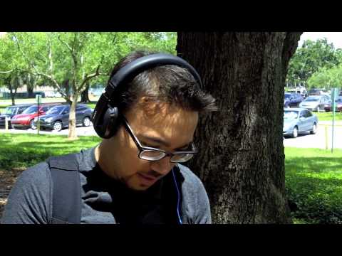 Ryan tests out the new BlueAnt EMBRACE Stereo Headset