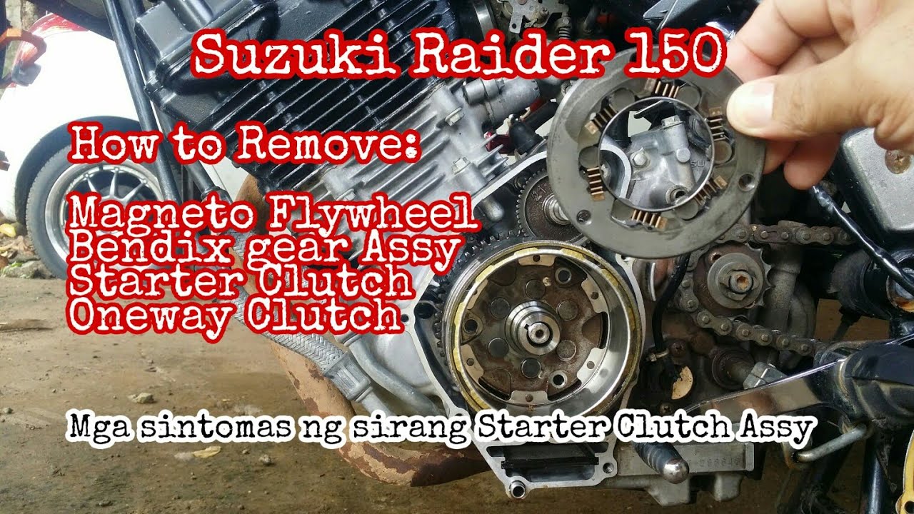 How to Remove Starter Bendix Oneway Clutch Starter Clutch Flywheel Raider 150