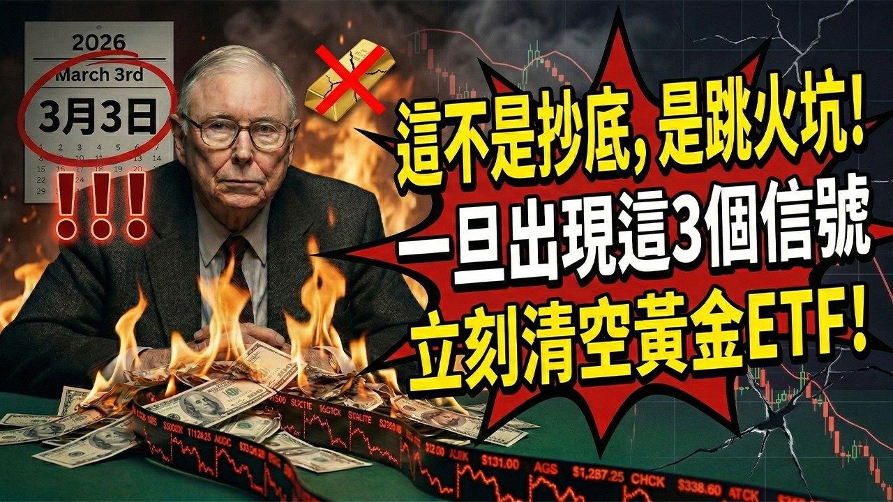 查理·芒格預言警告:「這不是抄底，這是跳火坑！」一旦出現這3個信號,別猶豫，立刻清空你的黃金ETF！理性是2026年最稀缺的資產。#查理芒格#芒格#黃金