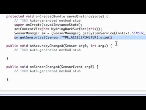 Android Application Development Tutorial   126   Setting up Sensor Manager