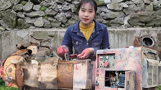 A talented girl helps fix a generator; the repair is worth a fortune!