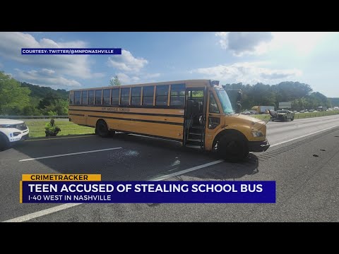 14-year-old arrested for stealing Nashville school bus, leading police chase along I-40W