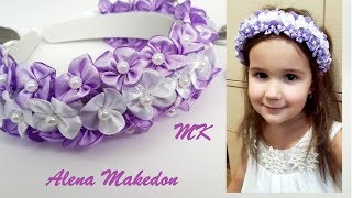 Ободок из маленьких цветов на любой праздник, можно на выпускной или для неветы. МК Канзаши. Ободок из маленьких цветов на любой праздник, можно на выпускной или для неветы. МК Канзаши.