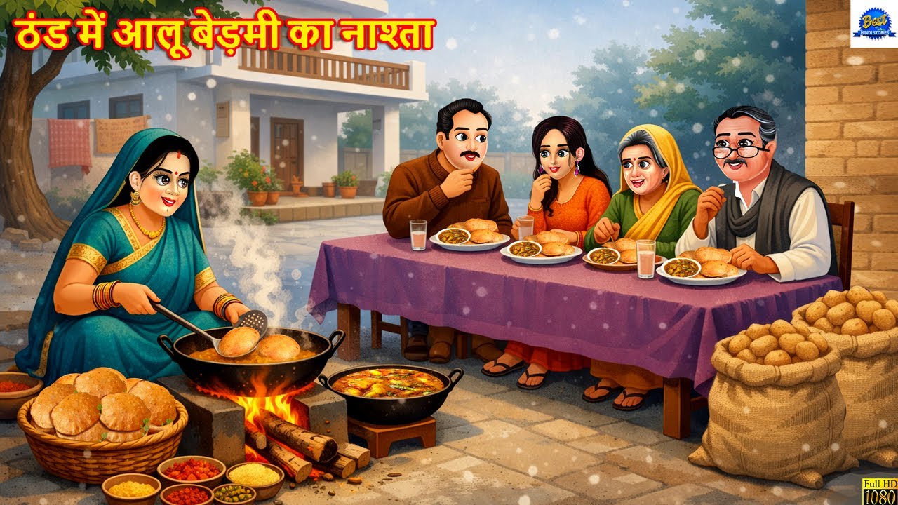 ठंड में आलू बेड़मी का नाश्ता | Hindi Kahani | Moral Stories | Cartoon | Hindi Story | Kahaniya |Story