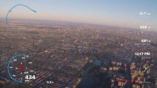 Take Off From Jfk American Airlines - With Telemetry Data Gps Overlay