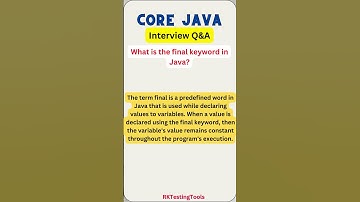 Core Java | What is the final keyword in Java?