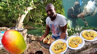 Incredible New Recipe: Mango Chips, Roasted Breadfruit, Fresh Fish & Ackee!