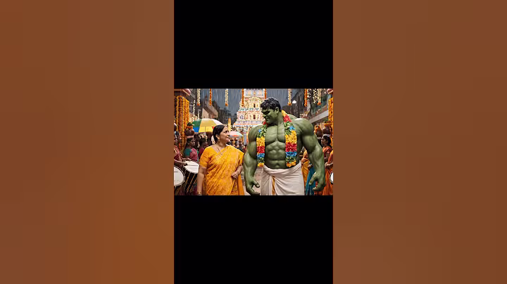 Hulk Bonalu festival #ai #aiart #entertainment #hulk #india #all #cartoon