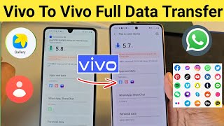 Vivo to Vivo Data Transfer - (Whatsapp, Contact,  Apps, Photos | Full Transfer 