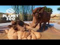 A SUPER SAVANA - LIBERTANDO JAVALIS AFRICANOS.  Mãe búfalo não cuida bem do filhote. -  Planet Zoo