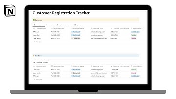 Customer Registration Tracker | How to track customer registrations in @Notion
