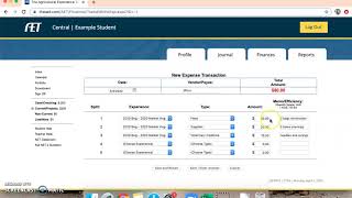 How to enter financial expenses into AET